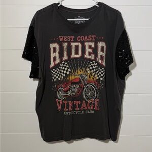 Vintage Motorcycle Graphic Crop Top